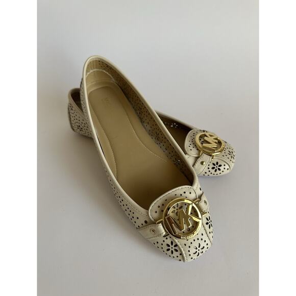 MICHAEL KORS FULTON PERFORATED MOCCASINS LEATHER FLATS 7.5 - Picture 1 of 7
